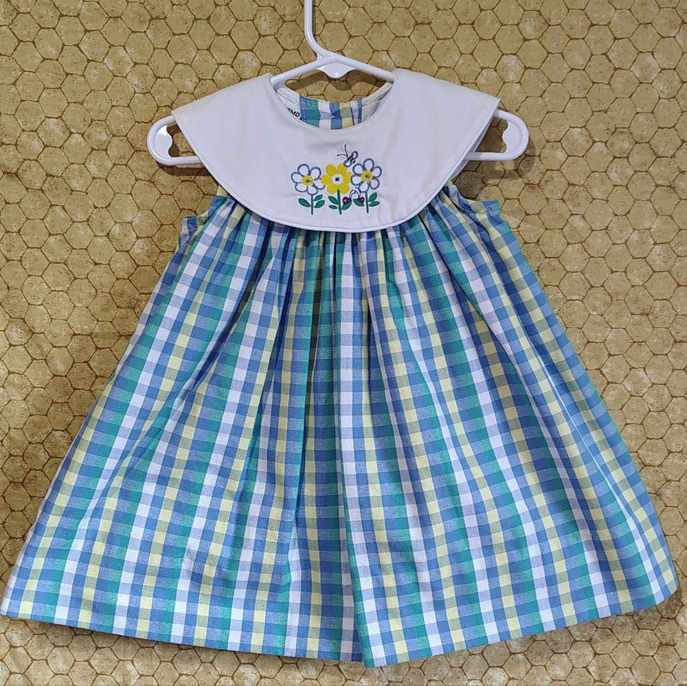 Fast Friends VTG Dress Round Collar Sleeveless Spring Summer Floral Dress 18 Mo